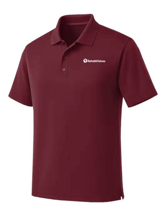 Maroon Dry Zone UV Micro Mesh Polo w/RehabVisions POST Logo