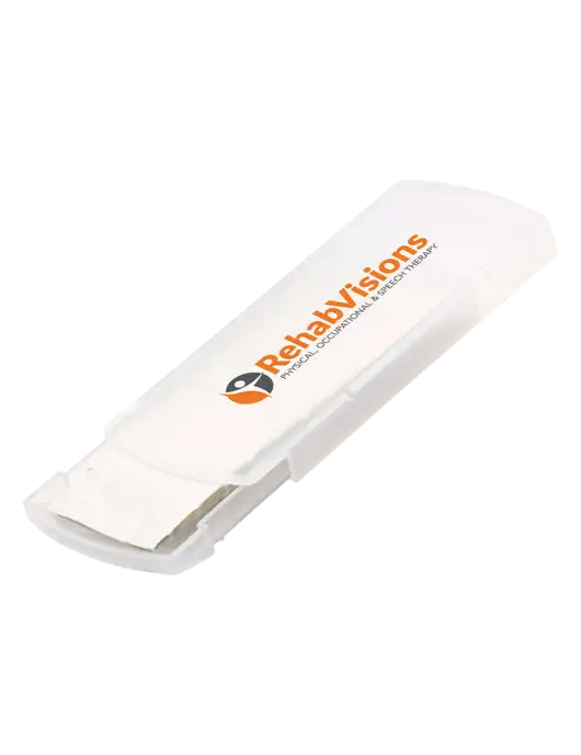 Slide Right Clear Bandage Dispenser w/RehabVisions POST Logo