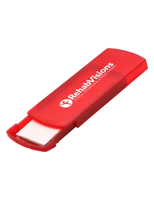 Slide Right Red Bandage Dispenser w/RehabVisions POST Logo