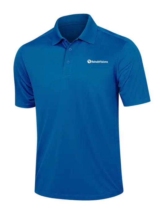 Dark Royal Blue Diamond Textured Jacquard Polo w/RehabVisions POST Logo
