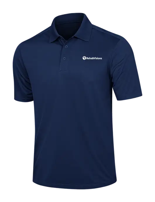 Dark Navy Diamond Textured Jacquard Polo w/RehabVisions POST Logo