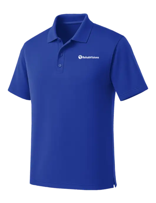 Dark Royal Dry Zone UV Micro Mesh Polo w/RehabVisions POST Logo