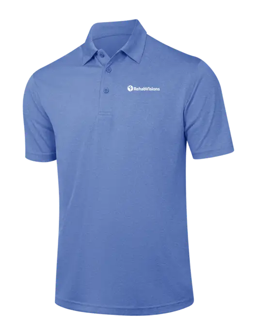 Royal Heather Contender Polo w/RehabVisions POST Logo