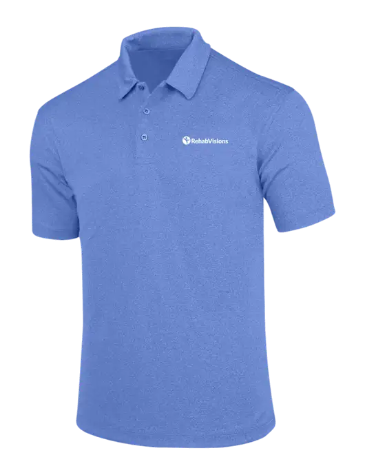 Light Royal Trace Heather Polo w/RehabVisions POST Logo