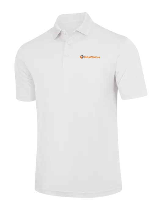 White PosiCharge Competitor Polo w/RehabVisions POST Logo