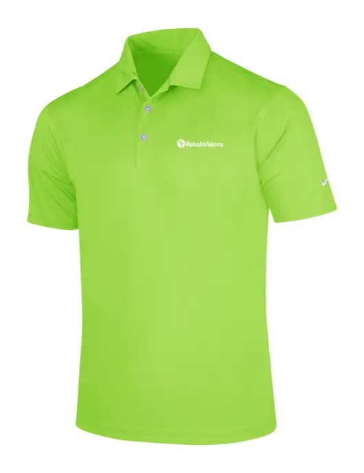 NIKE Light Kelly Green Dri-Fit Vertical Mesh Polo w/RehabVisions POST Logo