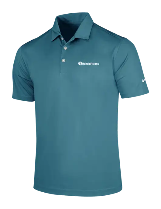 NIKE Dark Teal Dri-Fit Vertical Mesh Polo w/RehabVisions POST Logo