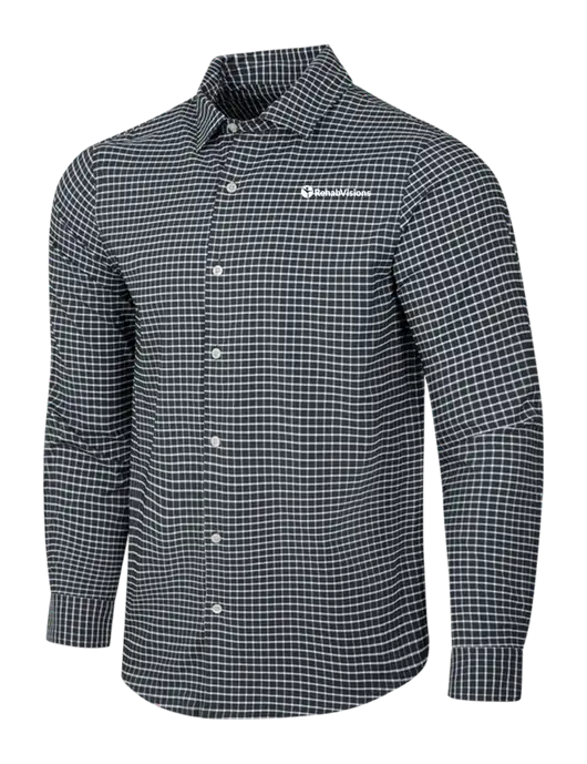 Dark Grey/White City Stretch Shirt w/RehabVisions POST Logo