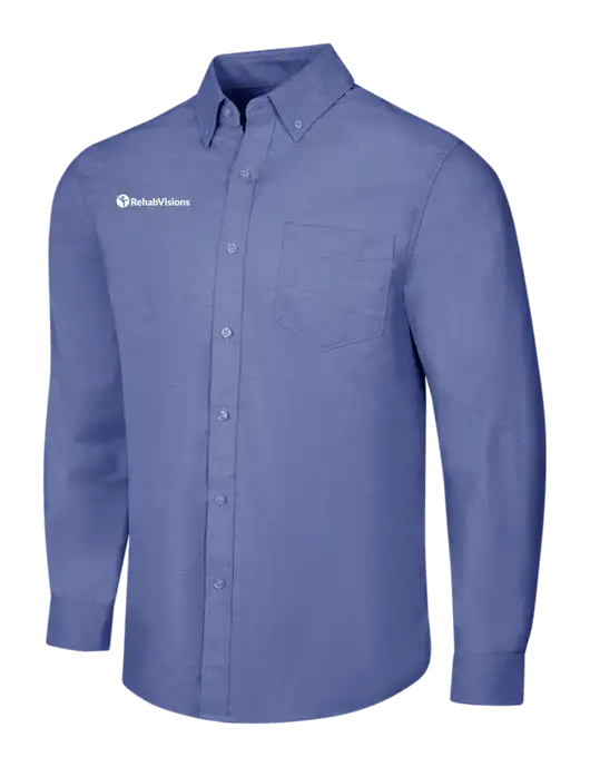 Navy SuperPro Oxford Shirt w/RehabVisions POST Logo