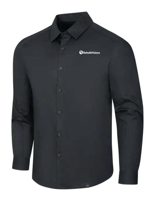 OGIO Black Commuter Woven Shirt w/RehabVisions POST Logo