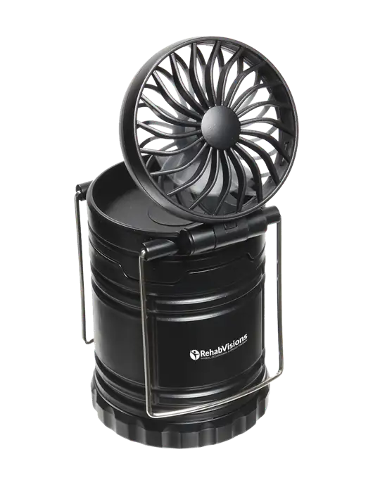 Black Retro Lantern with Fan w/RehabVisions POST Logo
