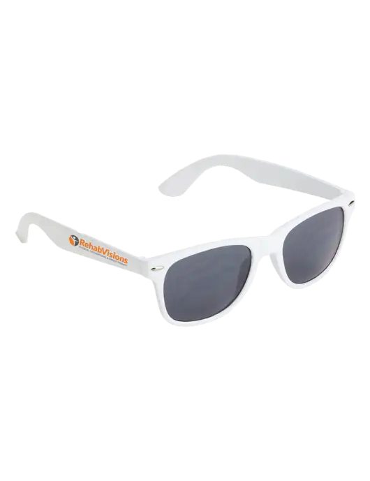 Daytona White Sunglasses w/RehabVisions POST Logo