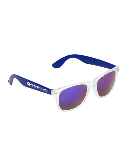 Key West Blue Mirrored Sunglasses w/RehabVisions POST Logo