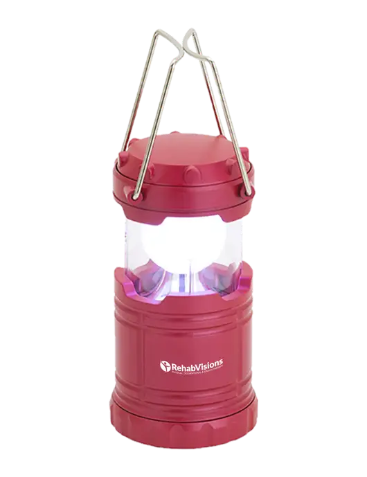 Red Mini Retro Lantern w/RehabVisions POST Logo