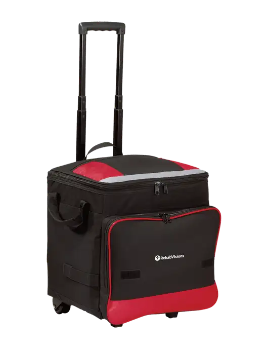 Red Rolling Cooler w/RehabVisions POST Logo