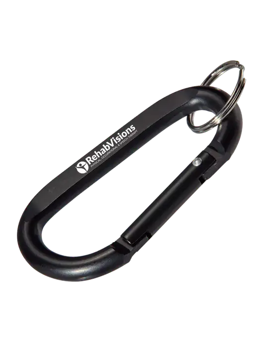 Black Carabiner & Key Ring w/RehabVisions POST Logo