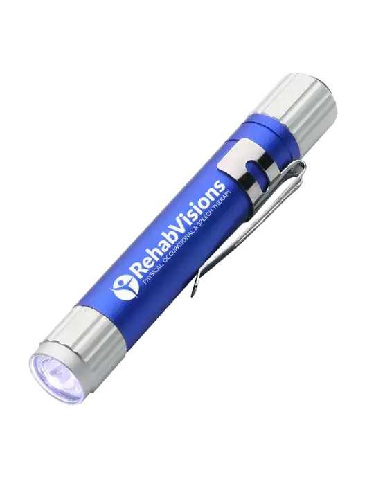 Blue Aluminum LED Penlight w/RehabVisions POST Logo