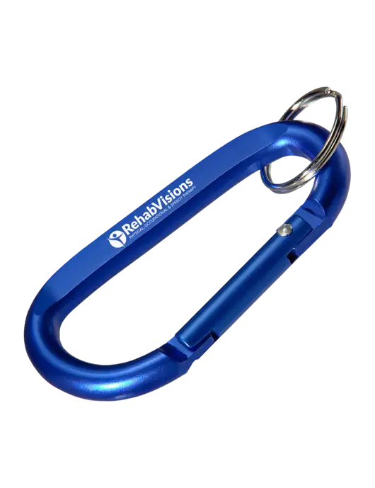 Blue Carabiner & Key Ring w/RehabVisions POST Logo