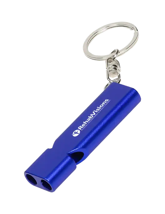 Quick Alert Blue Safety Whistle w/RehabVisions POST Logo