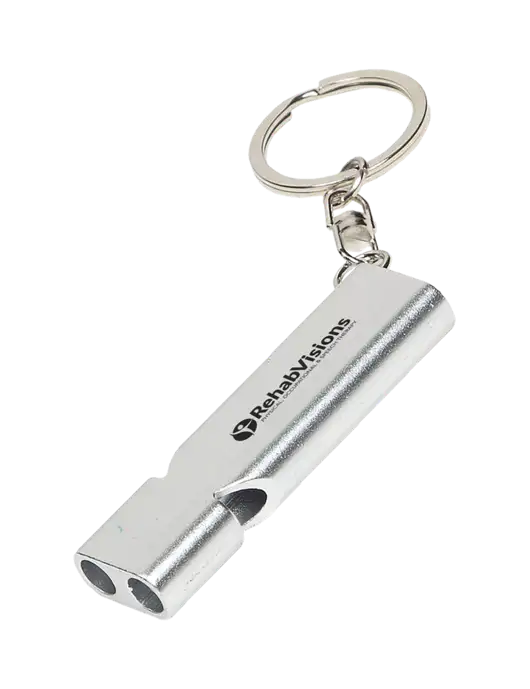 Quick Alert Silver Safety Whistle w/RehabVisions POST Logo