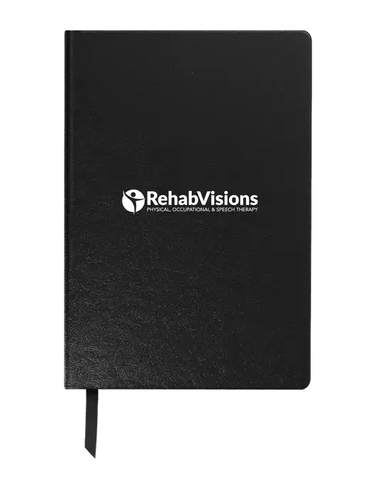 Achieve Black Hardcover Journal, 5.5 x 8.37 w/RehabVisions POST Logo
