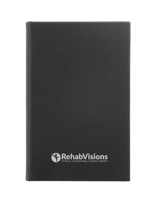 Black Leatherette 5.25 x 8.25 Journal w/RehabVisions POST Logo