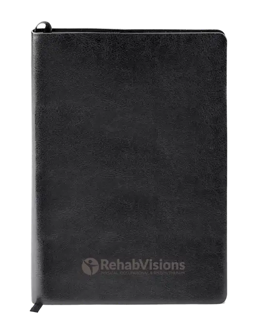 Fabrizio Black Soft Cover 5.75 x 8.125 Journal w/RehabVisions POST Logo