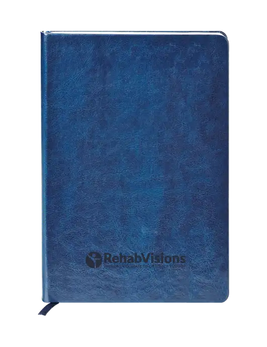 Fabrizio Blue Hard Cover 5.75 x 8.3 Journal w/RehabVisions POST Logo