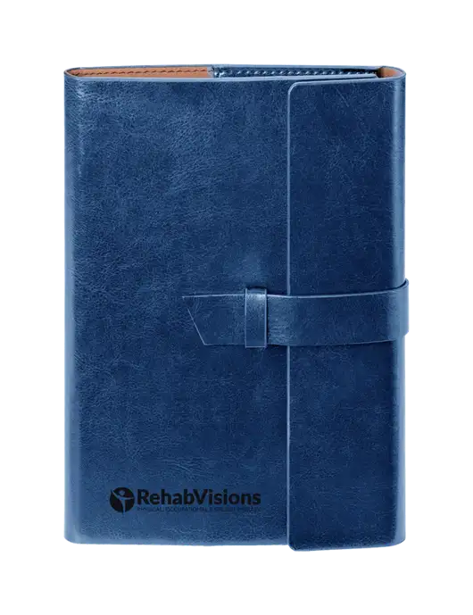 Fabrizio Blue 6.875 x 9.56 Portfolio w/RehabVisions POST Logo