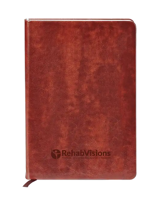 Fabrizio Brown Hard Cover 5.75 x 8.3 Journal w/RehabVisions POST Logo