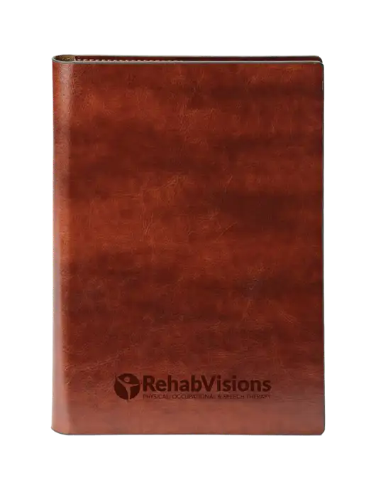 Fabrizio Brown 7 x 9.625 Padfolio & Notepad w/RehabVisions POST Logo