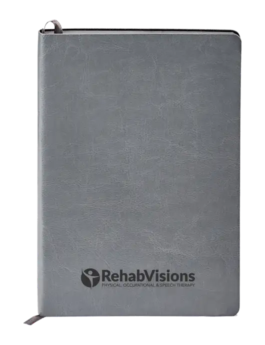 Fabrizio Grey Soft Cover 5.75 x 8.125 Journal w/RehabVisions POST Logo