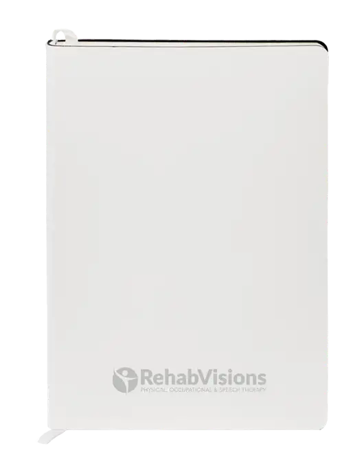 Fabrizio White Soft Cover 5.75 x 8.125 Journal w/RehabVisions POST Logo