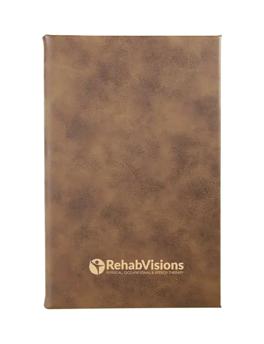 Rustic Leatherette 5.25 x 8.25 Journal w/RehabVisions POST Logo