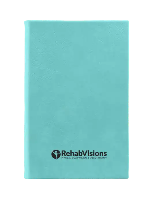 Seafoam Leatherette 5.25 x 8.25 Journal w/RehabVisions POST Logo