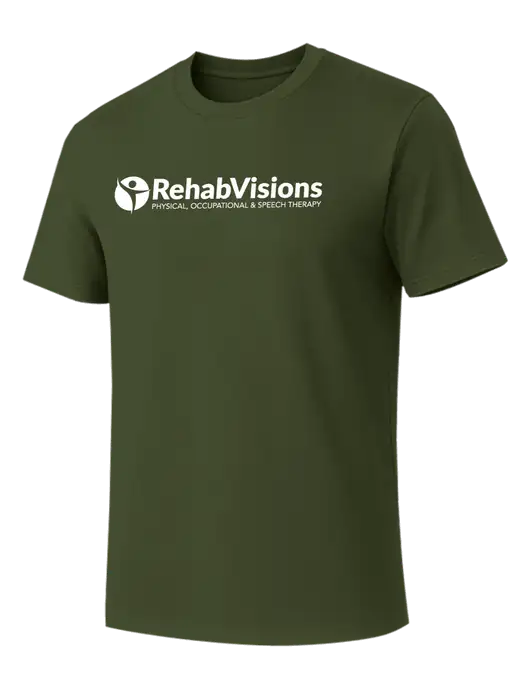 Allmade Dark Olive Green Organic Cotton Tee w/RehabVisions POST Logo