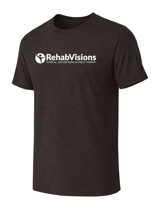 BELLA+CANVAS Dark Grey Heather CVC Short Sleeve Tee w/RehabVisions POST Logo