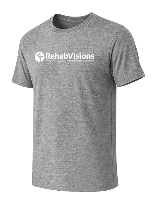 BELLA+CANVAS Heather Grey CVC Short Sleeve Tee w/RehabVisions POST Logo