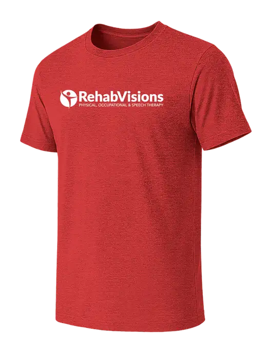 BELLA+CANVAS Heather Red CVC Short Sleeve Tee w/RehabVisions POST Logo