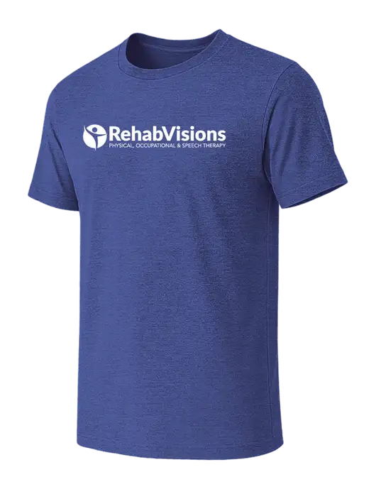 BELLA+CANVAS Heather Royal CVC Short Sleeve Tee w/RehabVisions POST Logo