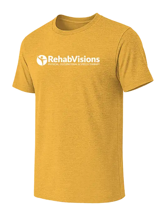 BELLA+CANVAS Heather Yellow Gold CVC Short Sleeve Tee w/RehabVisions POST Logo
