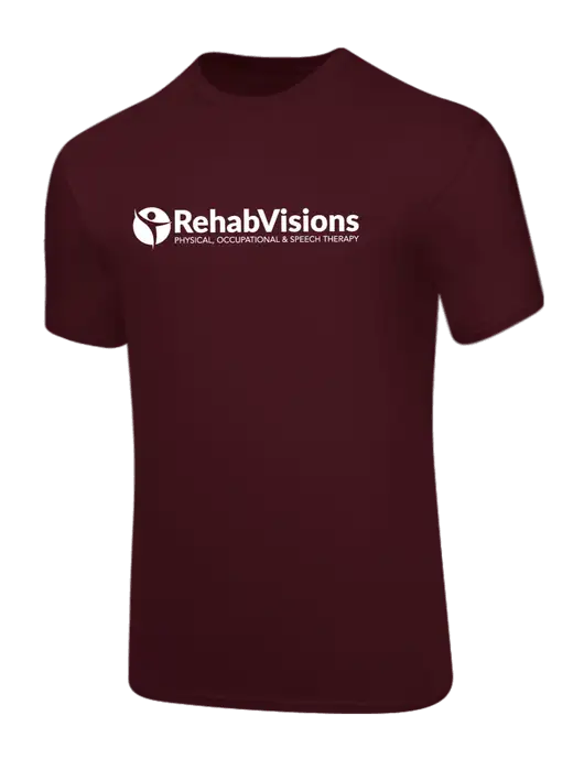 Core Blend Maroon T-Shirt w/RehabVisions POST Logo