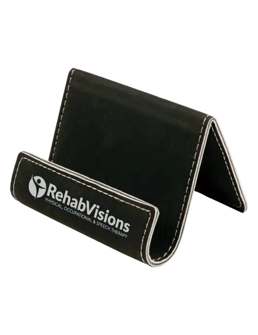 Black Leatherette Card & Phone Holder w/RehabVisions POST Logo