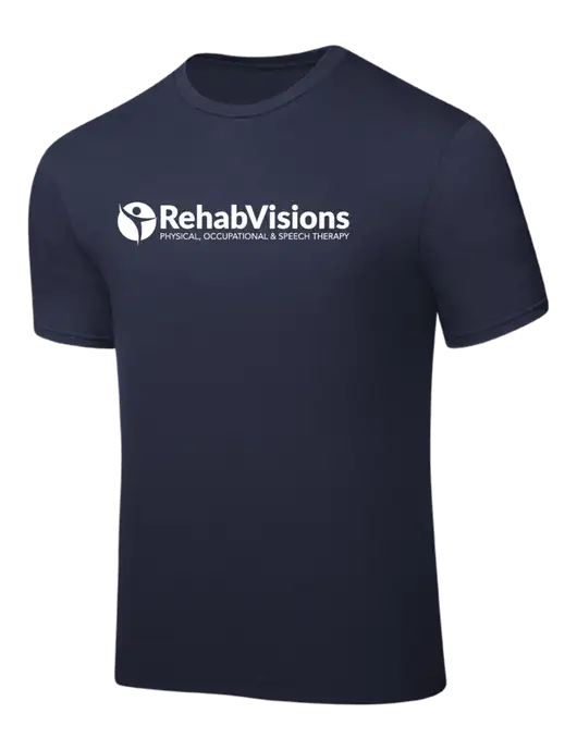 Navy PosiCharge Competitor Tee w/RehabVisions POST Logo