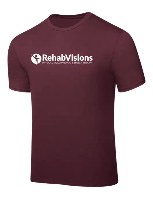 Maroon PosiCharge Competitor Tee w/RehabVisions POST Logo