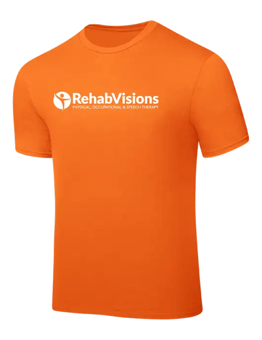 Orange PosiCharge Competitor Tee w/RehabVisions POST Logo