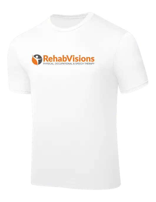 White PosiCharge Competitor Tee w/RehabVisions POST Logo