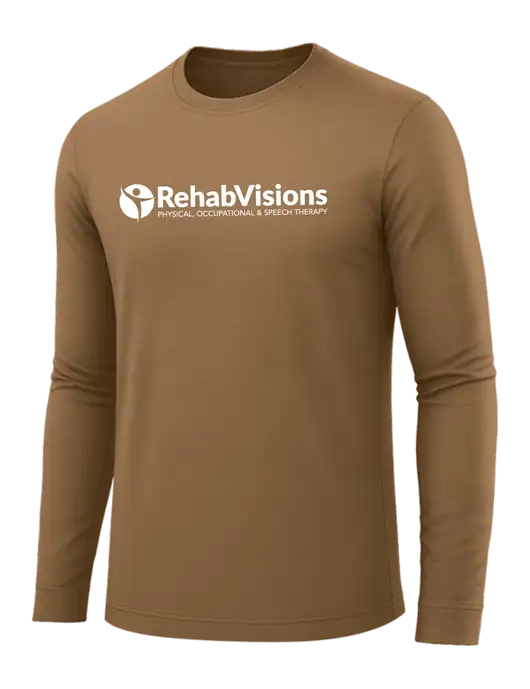 Long Sleeve Light Brown PosiCharge Competitor Tee w/RehabVisions POST Logo