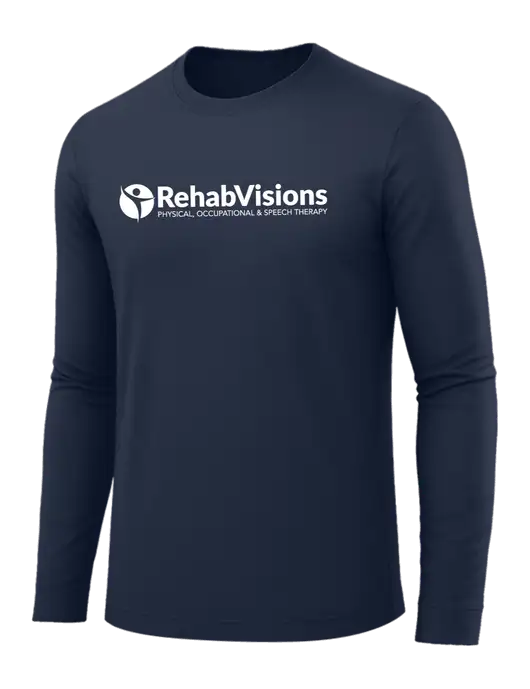 Long Sleeve Navy PosiCharge Competitor Tee w/RehabVisions POST Logo