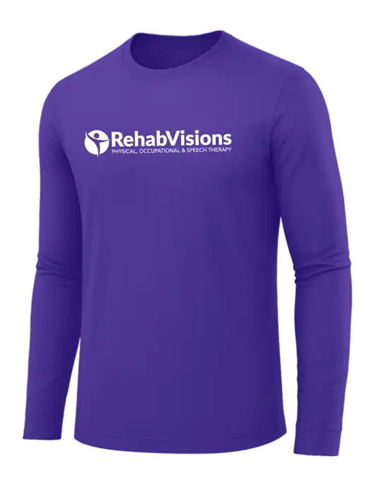 Long Sleeve Purple PosiCharge Competitor Tee w/RehabVisions POST Logo